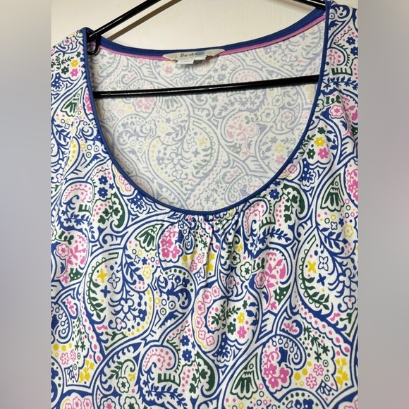 Boden Margot Paisley Floral Jersey Cap Sleeve Sheath Stretchy White Dress 10P - Picture 5 of 14